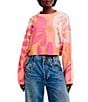 Free People Mia Floral Patterned Crew Neck Long Sleeve Pullover - Image 1