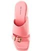 Color:Watermelon - Image 5 - Mila Minimal Leather Wedge Platform Sandals