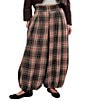 Free People Moonflower Plaid Print Mid Rise Pull-On Balloon Pants - Image 1