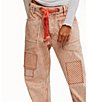 Free People Moxie Railroad Stripe Print Patch Pocket Straight Leg Pant, Color:Citrus - Image 5