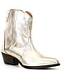 Color:Gold - Image 1 - New Frontier Leather Block Heel Western Booties