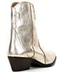 Color:Gold - Image 2 - New Frontier Leather Block Heel Western Booties