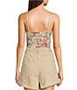 Free People Night Rhythm Printed Sweetheart Neck Bodysuit, Color:Vintage Combo - Image 2