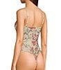 Free People Night Rhythm Printed Sweetheart Neck Bodysuit, Color:Vintage Combo - Image 4
