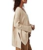 Color:Almond - Image 4 - Orion V-Neck Long Sleeve A-Line Tunic