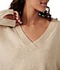 Color:Almond - Image 5 - Orion V-Neck Long Sleeve A-Line Tunic