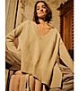 Color:Almond - Image 6 - Orion V-Neck Long Sleeve A-Line Tunic