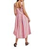 Free People Primavera Stripe Square Neck Sleeveless Midi Shift Dress, Color:Strawberry Combo - Image 2