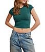 Free People Protagonist Crew Neck Cap Sleeve Cropped Tee - Image 1