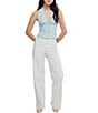 Free People Ramona Halter Neck Sleeveless Button-Front Denim Top - Image 5