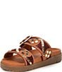 Color:Vachetta - Image 4 - Revelry Leather Studded Chunky Slide Sandals