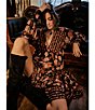 Color:Black Combo - Image 4 - Rows Of Roses Floral Print V-Neck Long Sleeve Maxi Dress