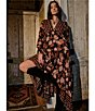 Color:Black Combo - Image 6 - Rows Of Roses Floral Print V-Neck Long Sleeve Maxi Dress