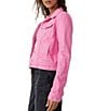 Color:Sugar Magnolia - Image 3 - Rumors Collar Neck Long Sleeve Denim Jacket