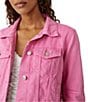 Color:Sugar Magnolia - Image 4 - Rumors Collar Neck Long Sleeve Denim Jacket