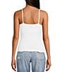 Color:White - Image 2 - Seamless Form Fitting Sleeveless Scoop Neck Cami