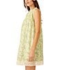 Color:Undersea Combo - Image 3 - Shea Floral Print Mock Neck Sleeveless Lace Hem Mini Dress