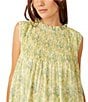 Color:Undersea Combo - Image 5 - Shea Floral Print Mock Neck Sleeveless Lace Hem Mini Dress