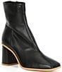 Color:Black - Image 1 - Sienna Leather Square Toe Ankle Booties