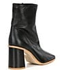 Color:Black - Image 2 - Sienna Leather Square Toe Ankle Booties