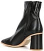 Color:Black - Image 3 - Sienna Leather Square Toe Ankle Booties