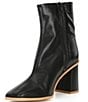 Color:Black - Image 4 - Sienna Leather Square Toe Ankle Booties