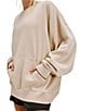 Free People Slow it Down Plush Cotton Blend Long Sleeve Crew Neck Oversized Coordinating Lounge Pullover - Image 3