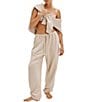 Free People Slow it Down Plush Cotton Blend Long Sleeve Crew Neck Oversized Coordinating Lounge Pullover - Image 4