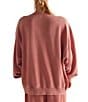 Free People Slow it Down Plush Cotton Blend Long Sleeve Crew Neck Oversized Coordinating Lounge Pullover - Image 2