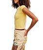 Free People So Soft Seamless Envelope Neck Cap Sleeve Modal Tee - Image 3