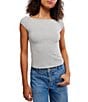 Free People So Soft Seamless Envelope Neck Cap Sleeve Modal Tee - Image 6