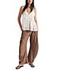 Free People Spotlight Pinstripe Pattern Barrel Leg Trouser Pants - Image 4