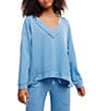 Free People Staycation Coordinating Long Sleeve V-Neck Oversized Pullover - Image 1