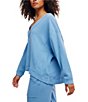Free People Staycation Coordinating Long Sleeve V-Neck Oversized Pullover - Image 3