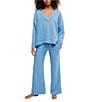 Free People Staycation Coordinating Long Sleeve V-Neck Oversized Pullover - Image 4