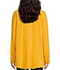 Color:Bird of Paradise - Image 2 - Summer Daydream Long Sleeve Button Front V-Neck Raw High-Low Hem Oversized Top