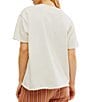 Color:Ivory Combo - Image 2 - Sunshine Smiles Crew Neck Short Sleeve Tee Shirt
