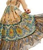 Color:Blue Sky Combo - Image 6 - Super Thrills Paisley Floral Print Smocked Waist Tiered High Waist A-Line Maxi Skirt