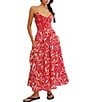Free People Sweet Nothings Floral Print Smocked V-Neck Sleeveless Maxi Dress, Color:Gardenia Combo - Image 1