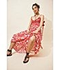 Free People Sweet Nothings Floral Print Smocked V-Neck Sleeveless Maxi Dress, Color:Gardenia Combo - Image 6