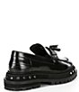 Color:Black - Image 2 - Teagan Leather Studded Tassel Loafers