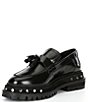 Color:Black - Image 4 - Teagan Leather Studded Tassel Loafers