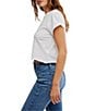 Free People The Perfect Tee Crew Neck Short Sleeve Cropped Tee - Image 4