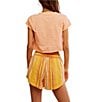 Free People The Perfect Tee Crew Neck Short Sleeve Cropped Tee, Color:Spring Melon - Image 2