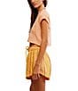 Free People The Perfect Tee Crew Neck Short Sleeve Cropped Tee, Color:Spring Melon - Image 3