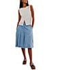 Free People Tilly Ribbed Knit Crew Neck Sleeveless Fitted Vest, Color:Ivory - Image 3