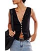 Free People Tilly Ribbed Knit Crew Neck Sleeveless Fitted Vest - Image 1
