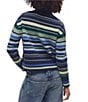Free People Trading Up Striped Collared Long Sleeve Polo Sweater - Image 2