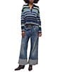 Free People Trading Up Striped Collared Long Sleeve Polo Sweater - Image 4