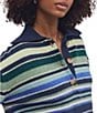 Free People Trading Up Striped Collared Long Sleeve Polo Sweater - Image 5
